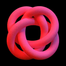 Brand mark: an interlocking torus knot