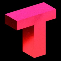 Brand mark: an isometric letter T