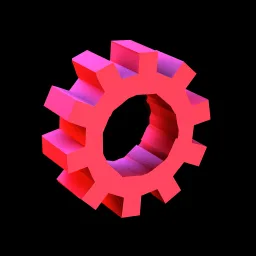 Brand mark: a pink cog